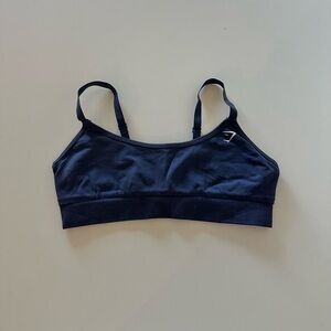 Gymshark Vital Sports Bra Heavy Blue Marl Light Support M Logo